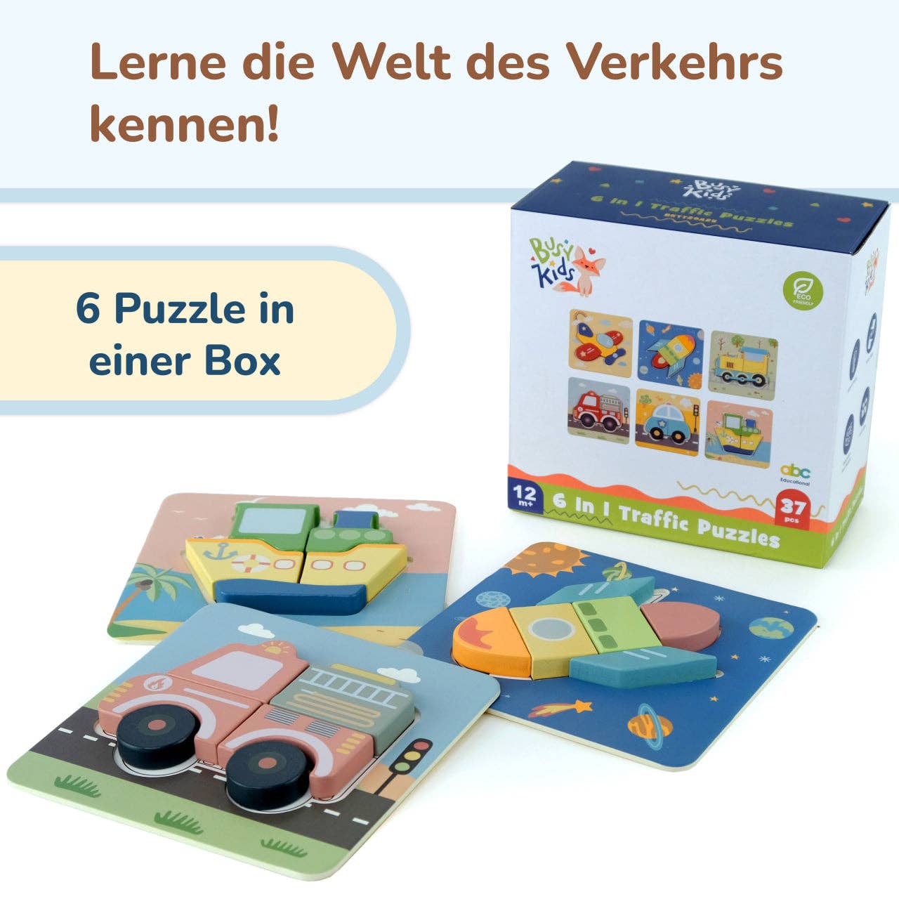 BusyKids Puzzelset "Vervoer" - 3+