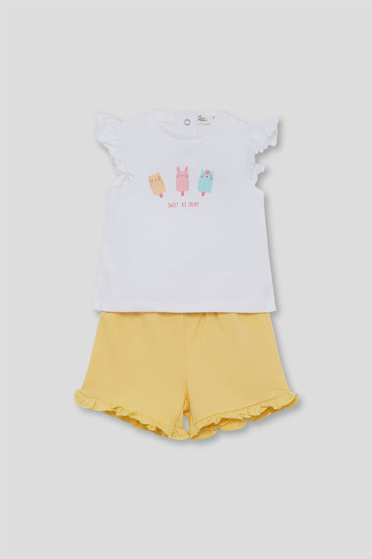 Street Monkey - Baby girl set: yellow - 18 m