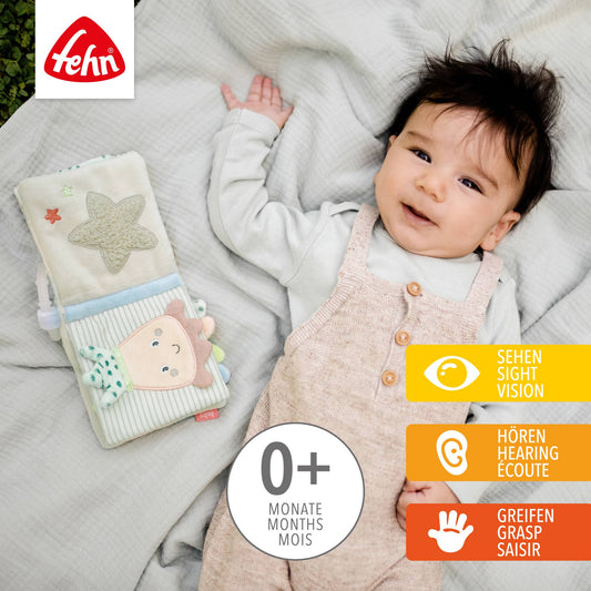 Livre en tissu pieuvre - livre tactile avec motifs d'animaux