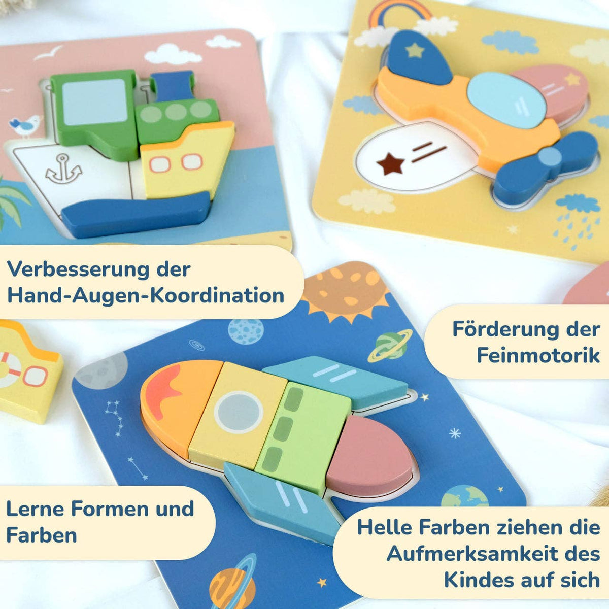 BusyKids Puzzelset "Vervoer" - 3+
