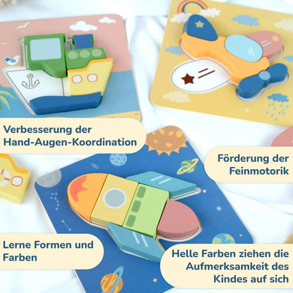 BusyKids Puzzelset "Vervoer" - 3+