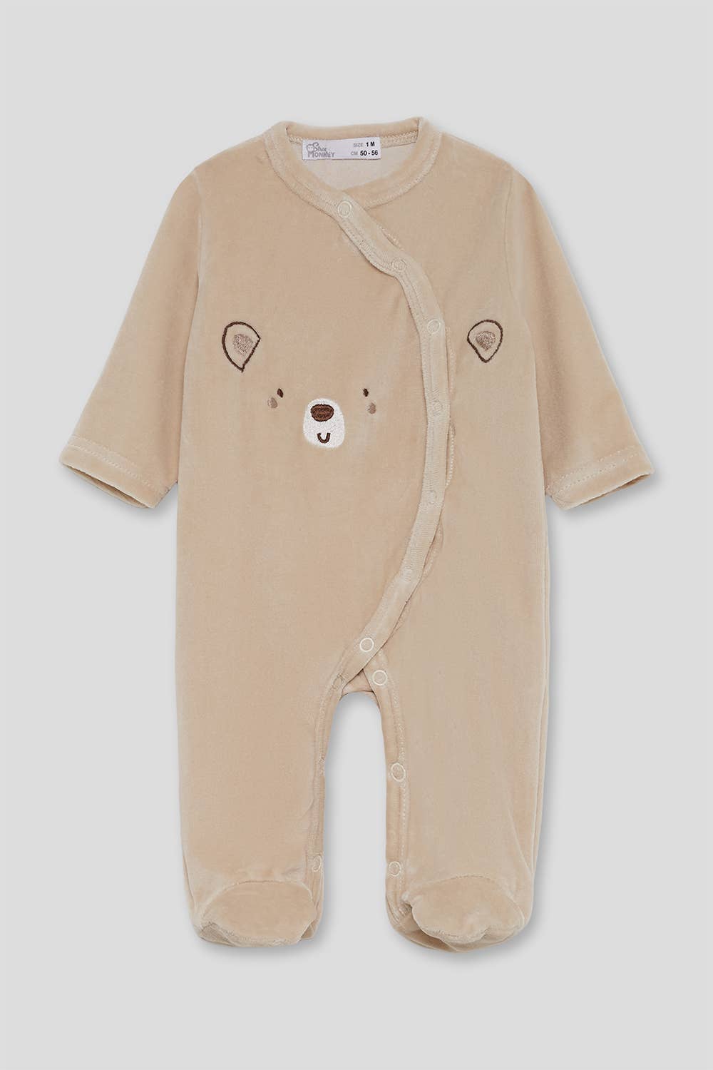 Newborn baby sleepsuit - Unisex - 6m - beige bear