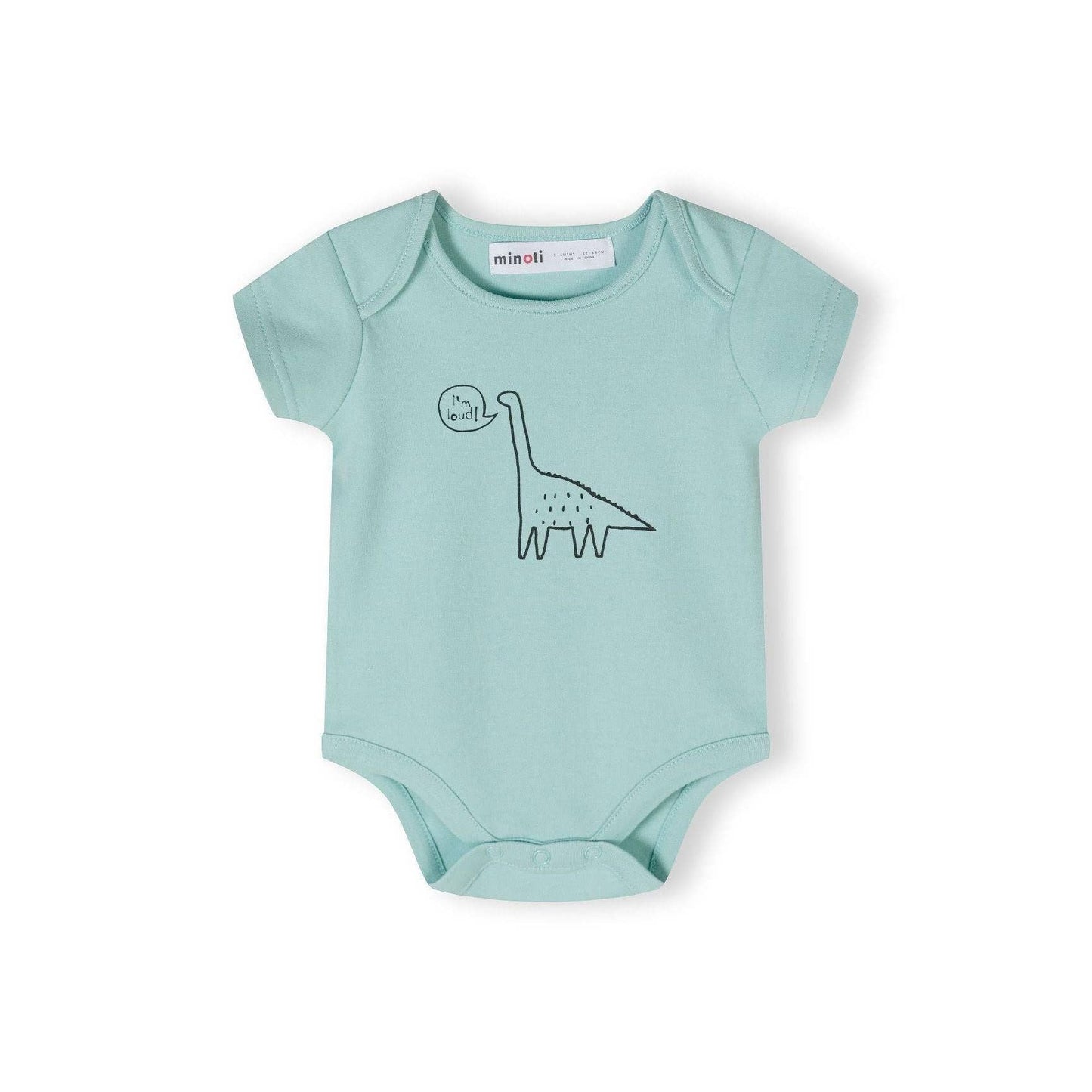 2-pack rompertjes met korte mouwen, dinosaurusprint, muntgrijs: Grijs / 6-9 M (68-74 cm)