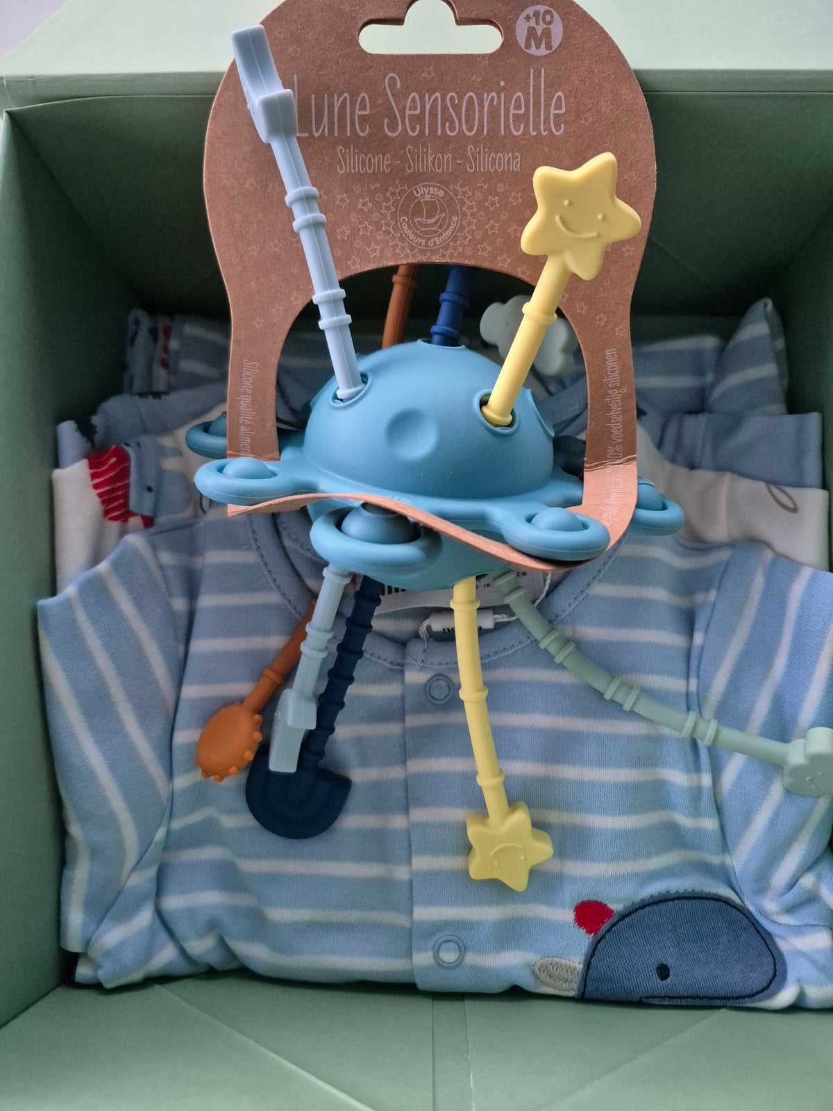 6+ month gift box boy - Small - blue/dino