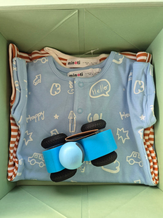 6+ month box boy - Small - blue/car