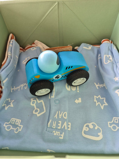 6+ month box boy - Small - blue/car