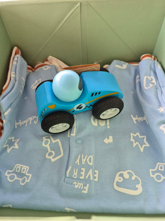 6+ month box boy - Small - blue/car